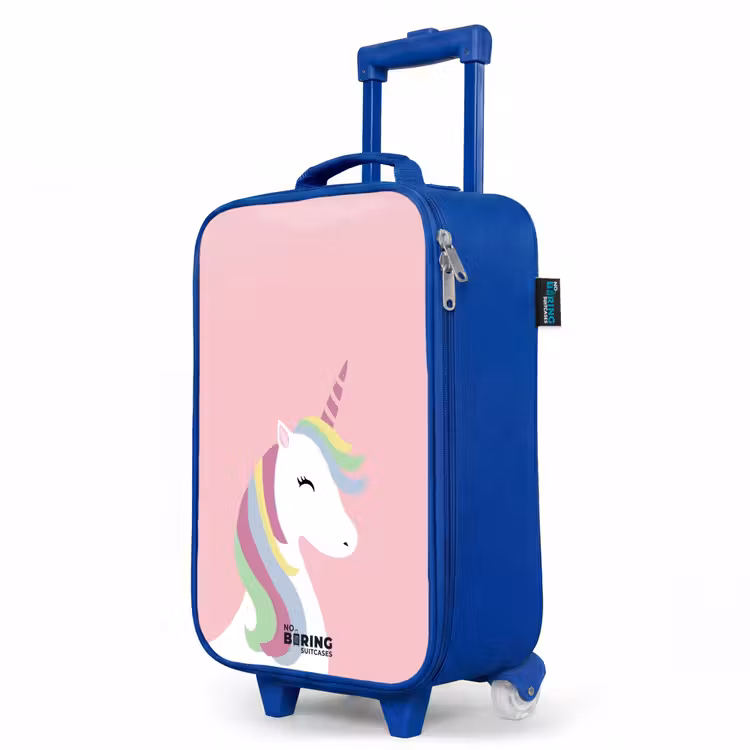 Children's suitcase - Blue - Cartoon unicorn with rainbow mane — 5