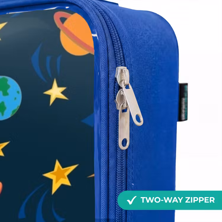 Children's suitcase - Blue - Pattern of rockets and planets — 6