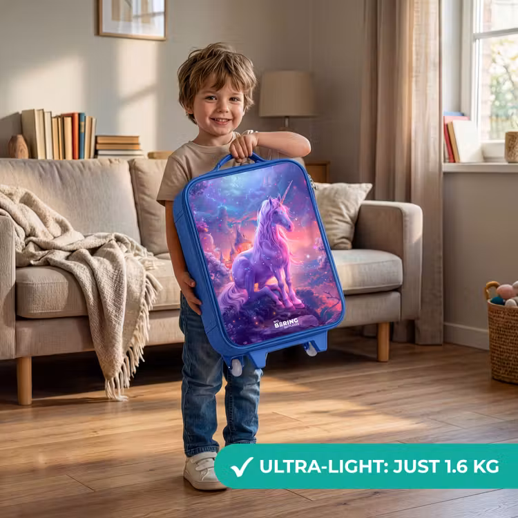 Children's suitcase - Blue - Purple Unicorn in Magical Environment — 3