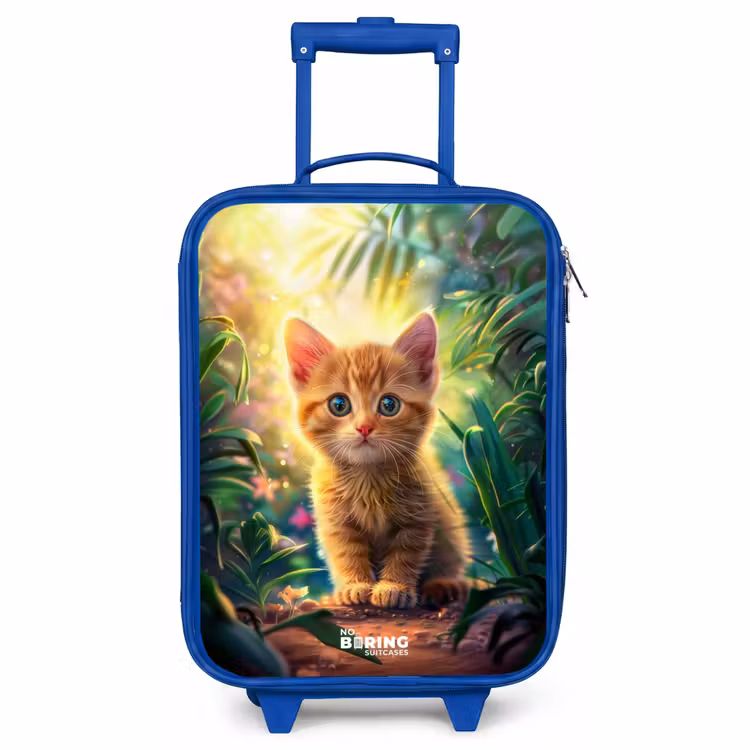 Children's suitcase - Blue - Red kitte in green nature — 1