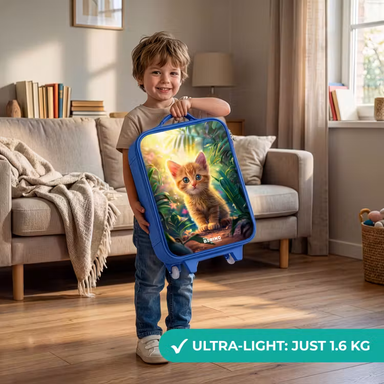 Children's suitcase - Blue - Red kitte in green nature — 3
