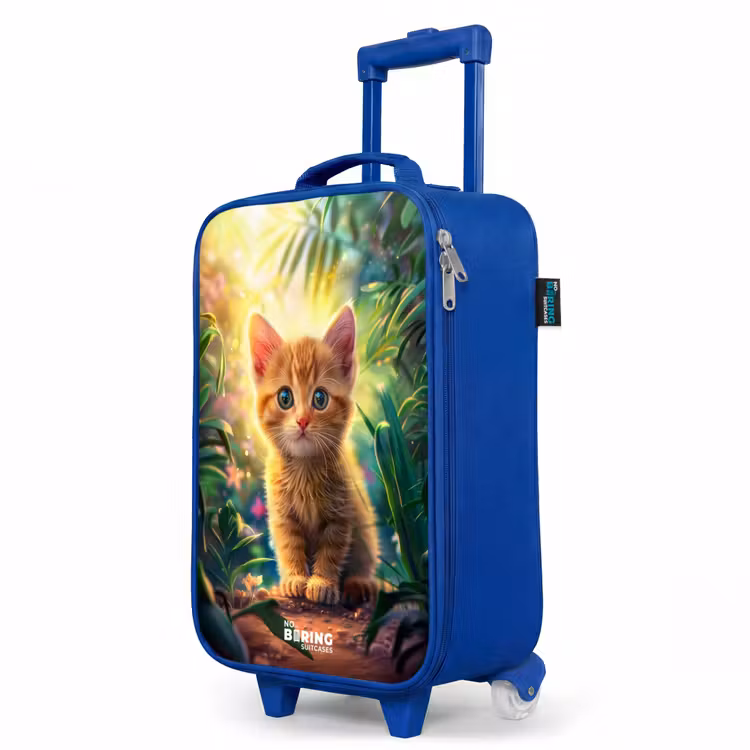 Children's suitcase - Blue - Red kitte in green nature — 5