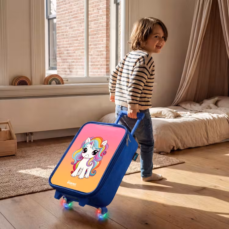 Children's suitcase - Blue - Small unicorn with rainbow colors — 2