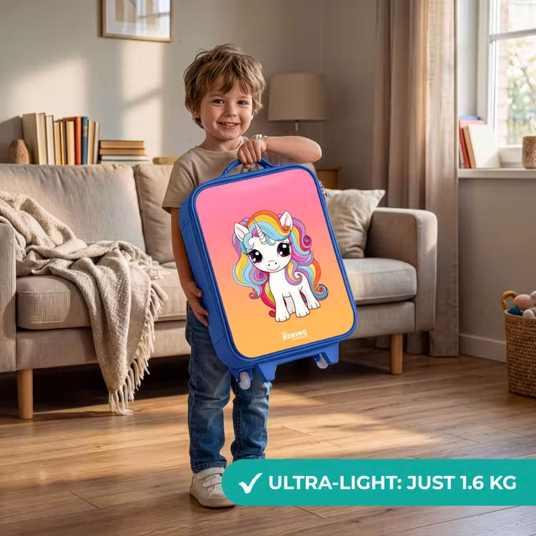 Children's suitcase - Blue - Small unicorn with rainbow colors — 3