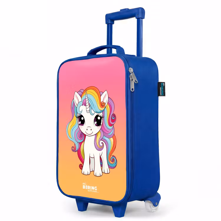 Children's suitcase - Blue - Small unicorn with rainbow colors — 5