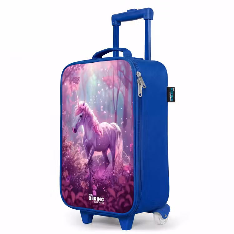 Children's suitcase - Blue - Unicorn Surrounded by Purple Nature — 5