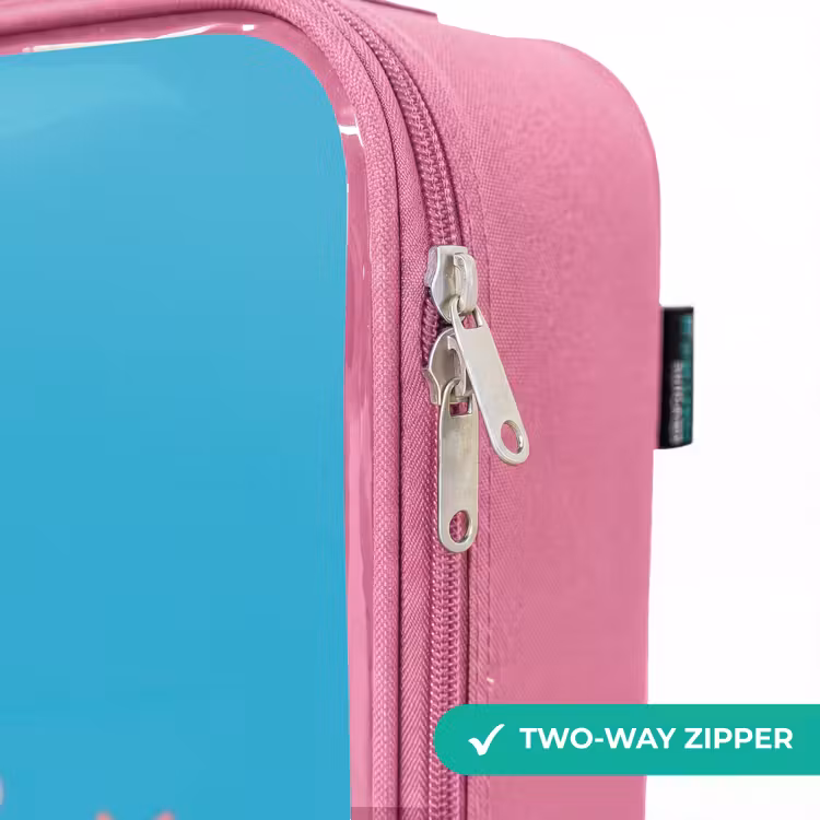 Children's suitcase - Pink - Cheerful unicorn at a rainbow — 4