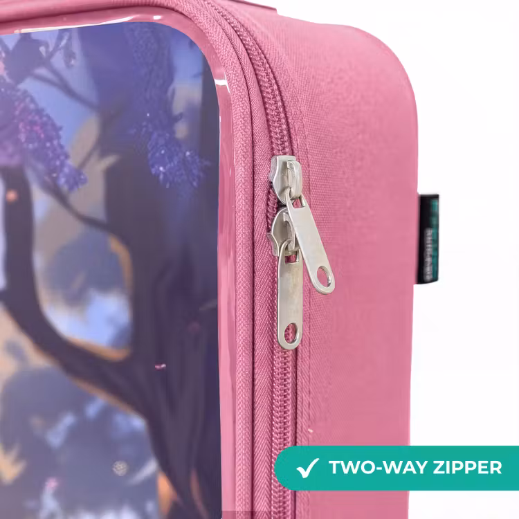 Children's suitcase - Pink - Portrait of a Unicorn among Purple Flowers — 4