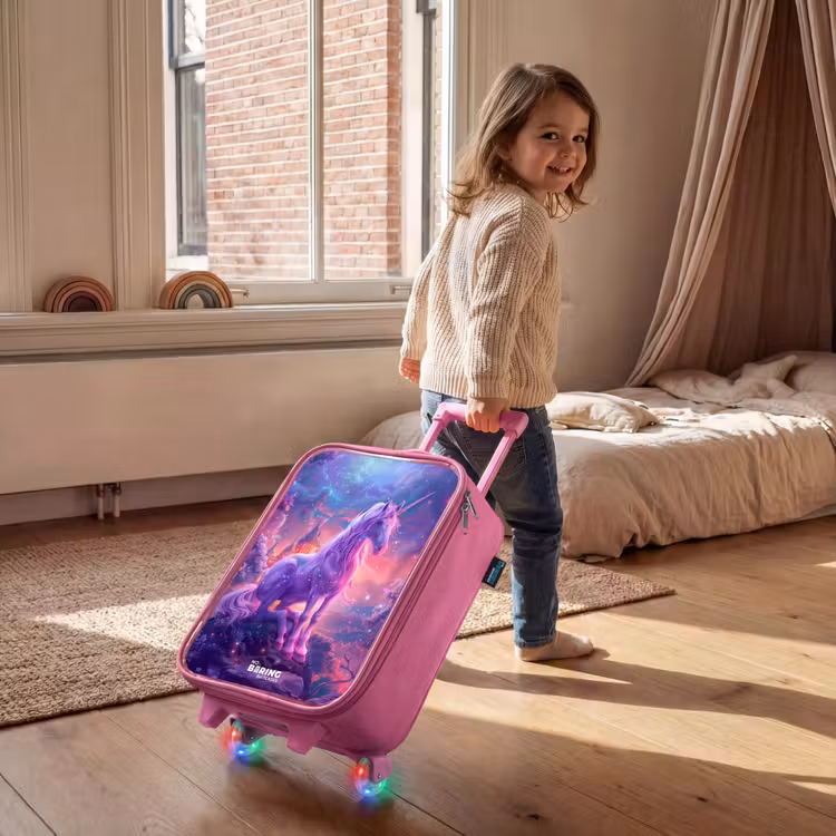 Children's suitcase - Pink - Purple Unicorn in Magical Environment — 2