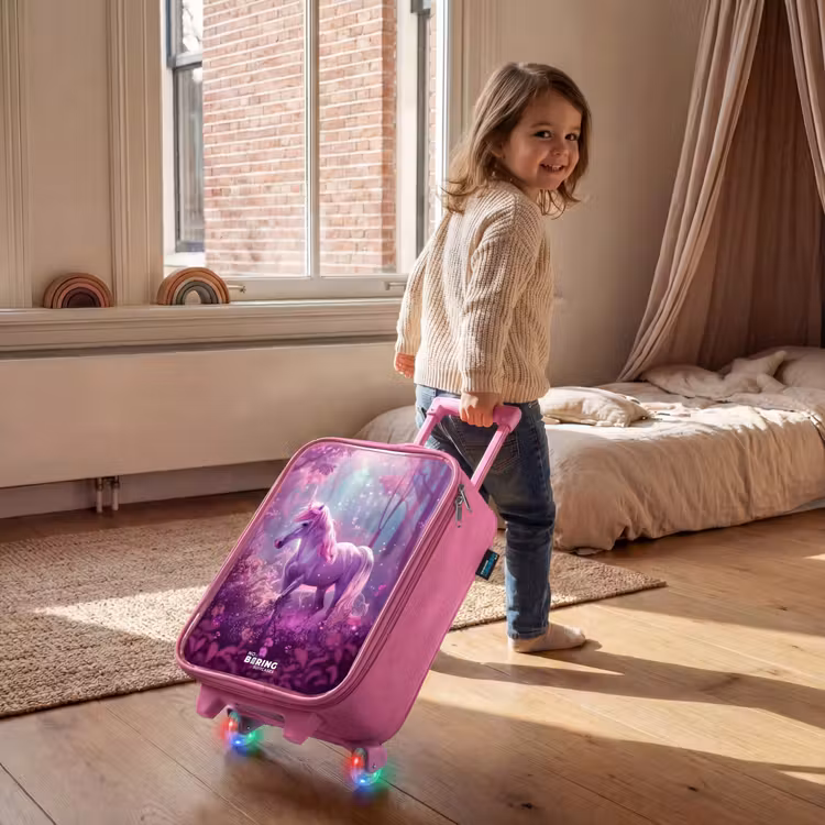 Children's suitcase - Pink - Unicorn Surrounded by Purple Nature — 2