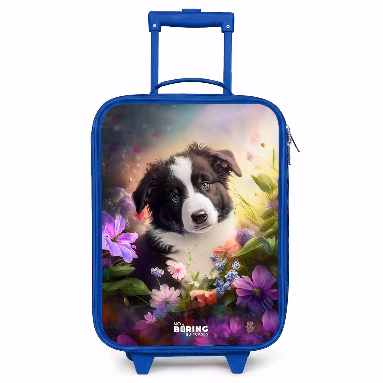 Children's suitcase - Blue - Blue-eyed dog in a field — 1