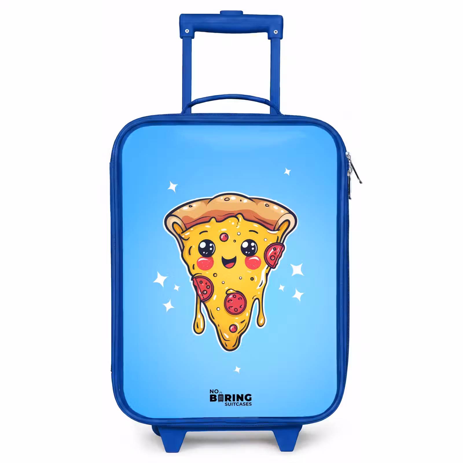 Children's suitcase - Blue - Pizza with blue background — 1
