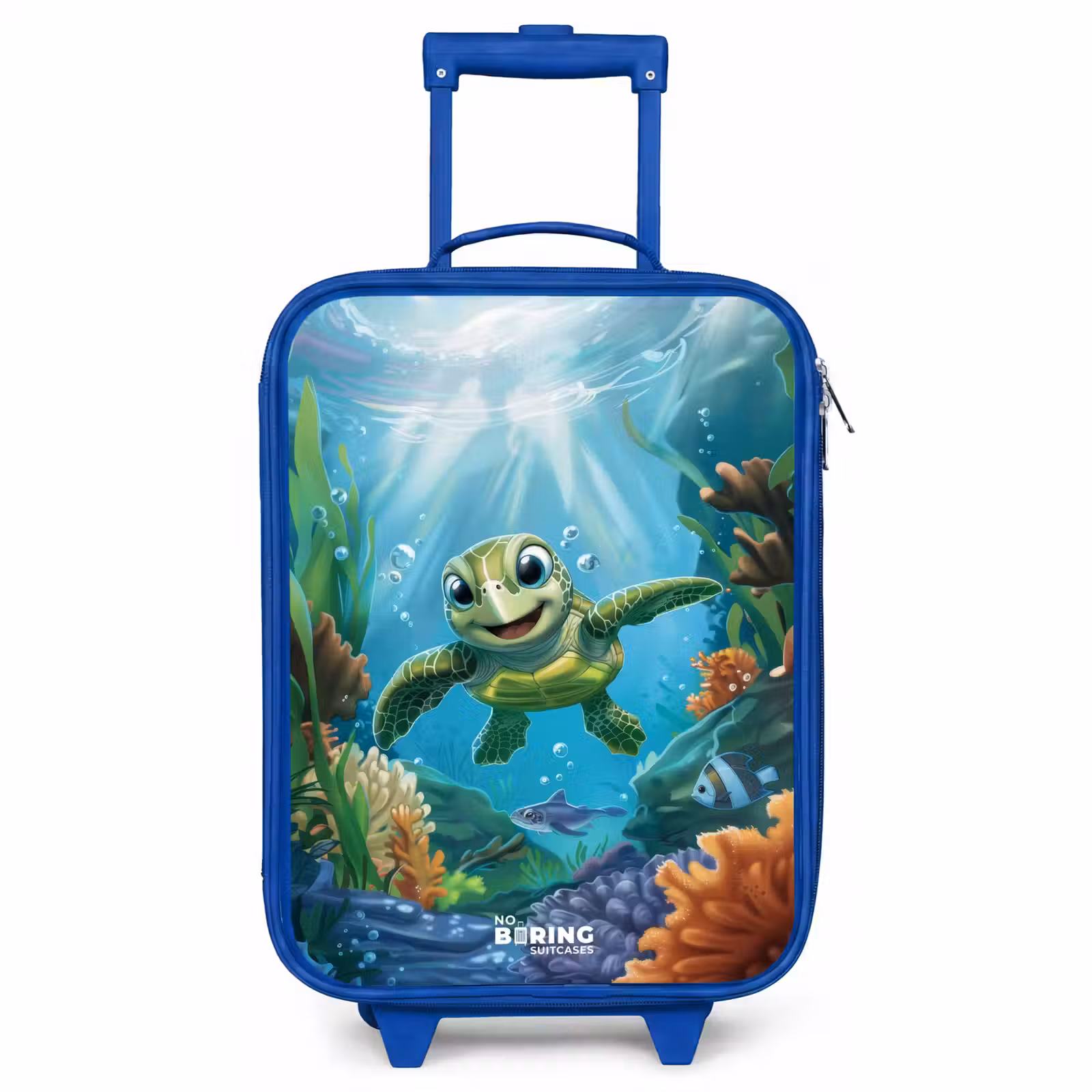 Children's suitcase - Blue - Turtle in colorful underwater world — 1
