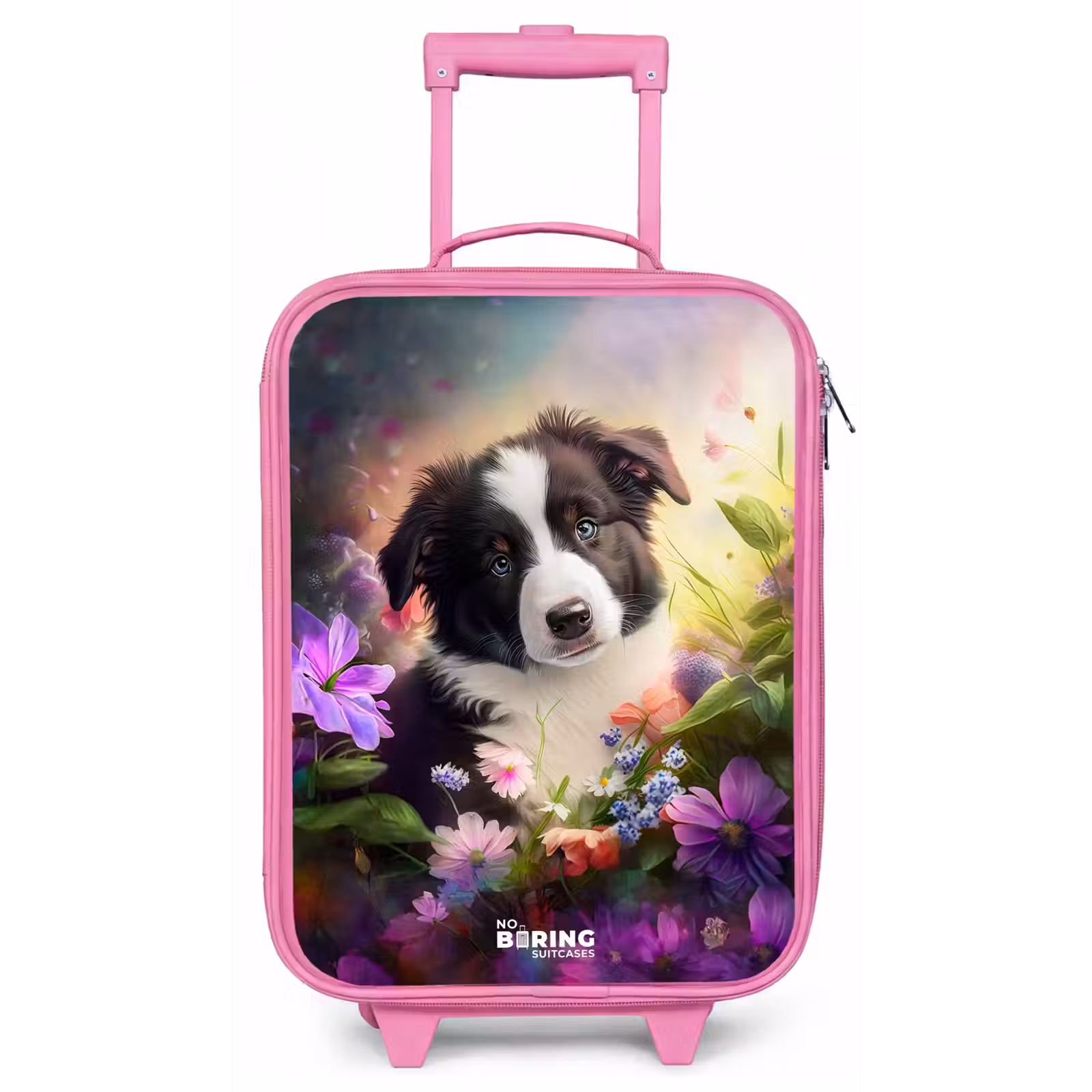 Children's suitcase - Pink - Blue-eyed dog in a field — 1