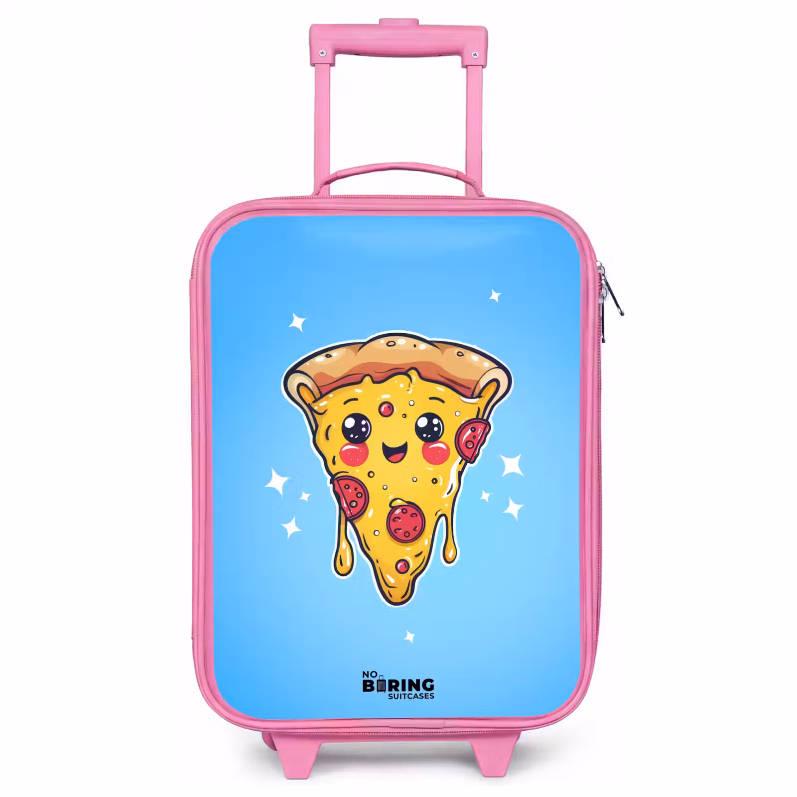 Children's suitcase - Pink - Pizza with blue background — 1
