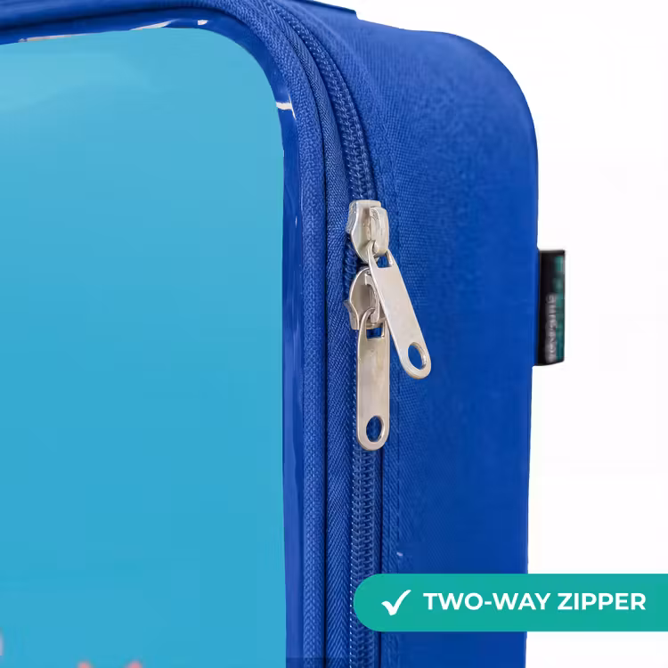 Children's suitcase - Blue - Cheerful unicorn at a rainbow — 6