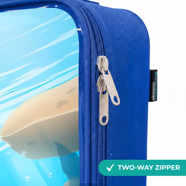 Children's suitcase - Blue - Dolphin with tropical fish and coral — 6