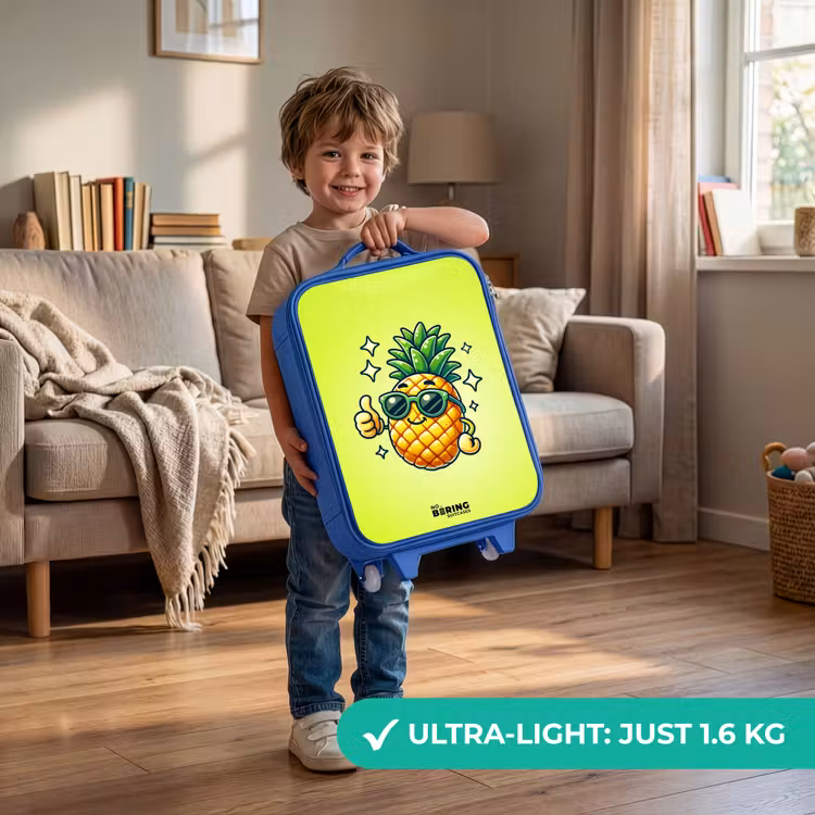Children's suitcase - Blue - Happy pineapple with green background — 3