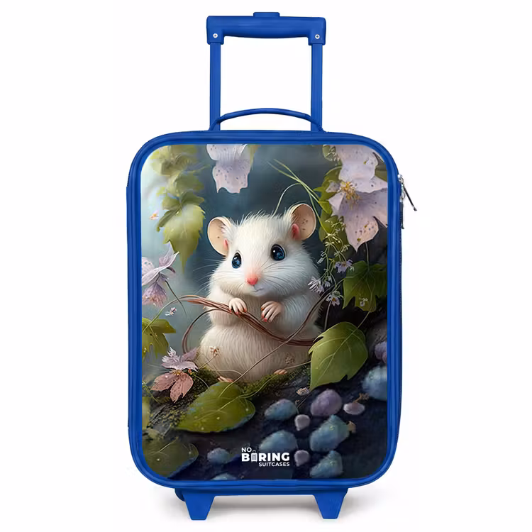 Children's suitcase - Blue - Mouse surrounded by leaves — 1