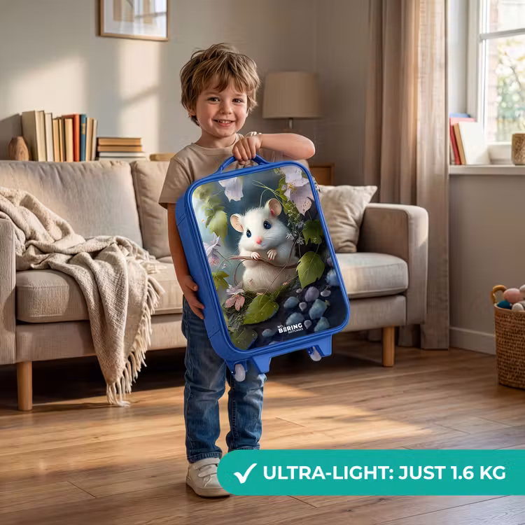 Children's suitcase - Blue - Mouse surrounded by leaves — 3
