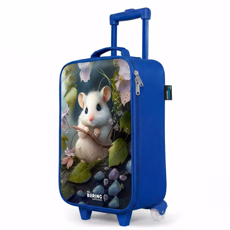 Children's suitcase - Blue - Mouse surrounded by leaves — 5