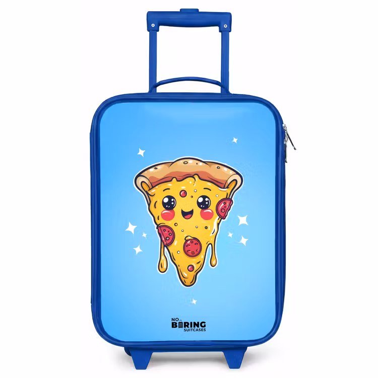 Children's suitcase - Blue - Pizza with blue background — 1