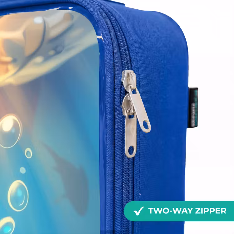 Children's suitcase - Blue - Shark with face in the water — 6