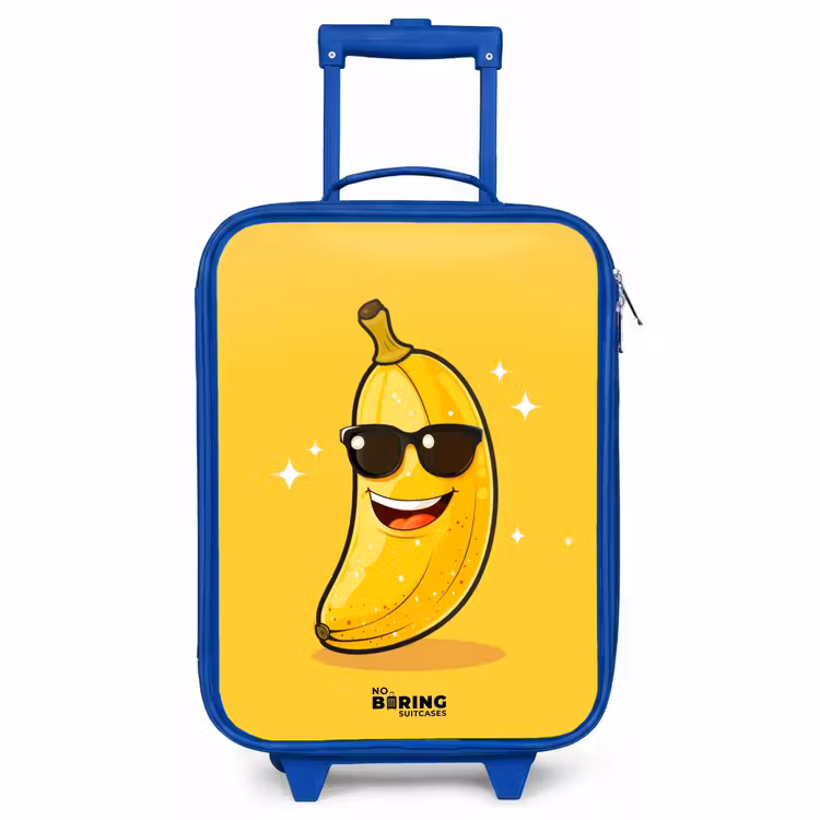 Children's suitcase - Blue - Smiling banana with black sunglasses — 1