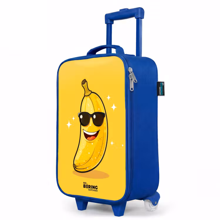 Children's suitcase - Blue - Smiling banana with black sunglasses — 5