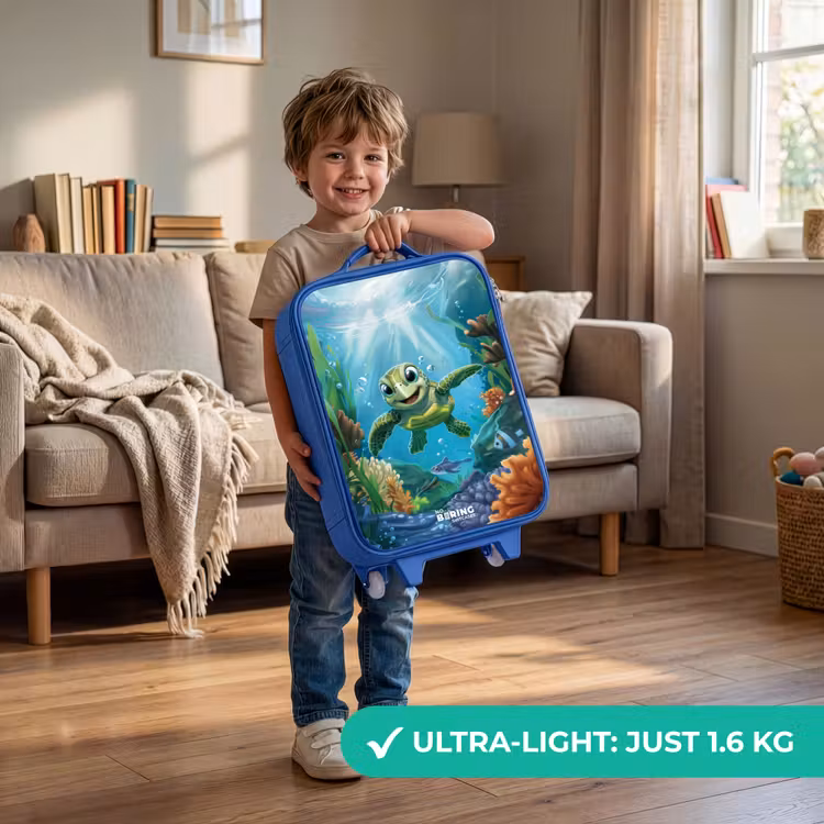 Children's suitcase - Blue - Turtle in colorful underwater world — 3