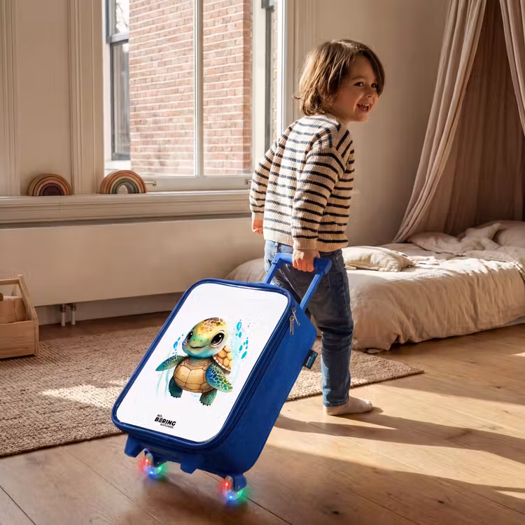 Children's suitcase - Blue - Turtle - Water colors - Animals — 2
