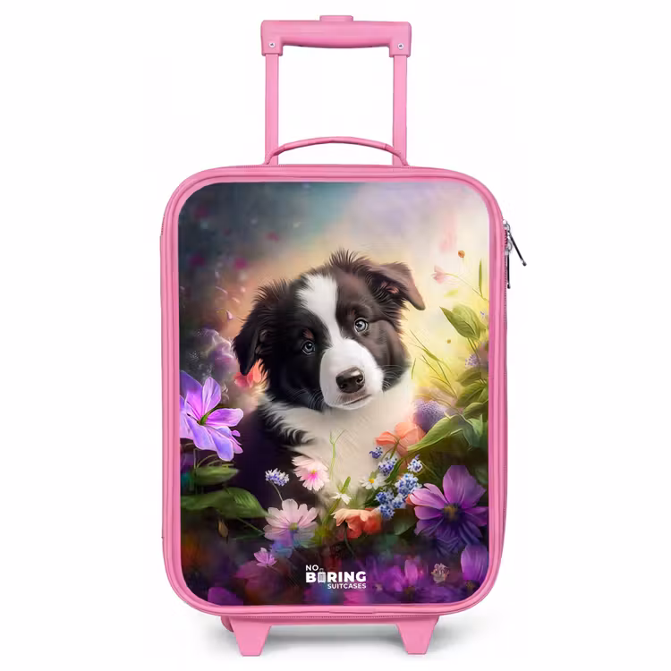 Children's suitcase - Pink - Blue-eyed dog in a field — 1