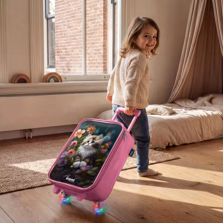 Children's suitcase - Pink - Kitten among flowers — 2