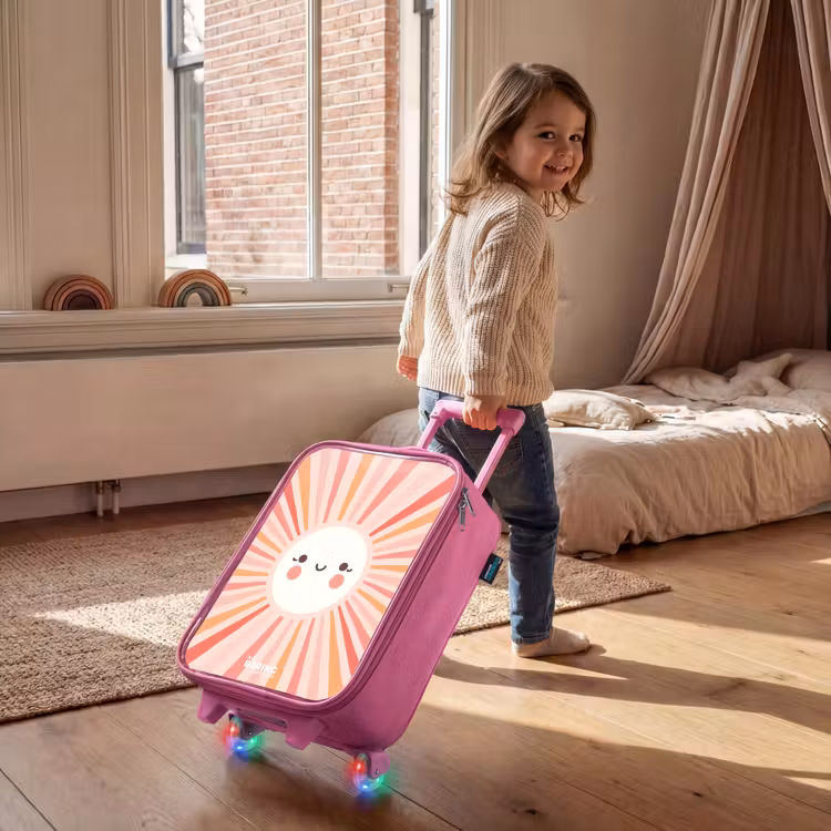 Children's suitcase - Pink - Round sun with face — 2