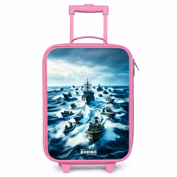Children's suitcase - Pink - Ships in the sea — 1