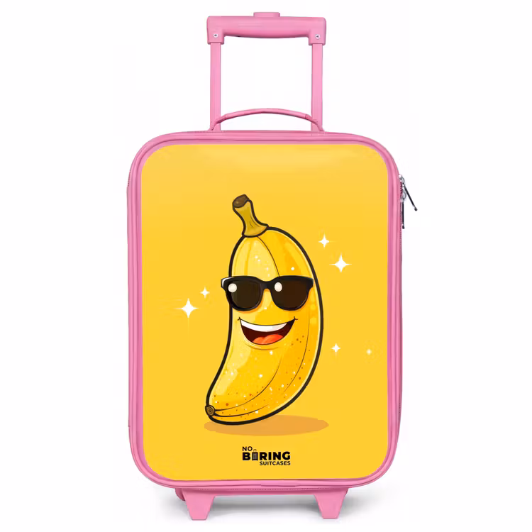 Children's suitcase - Pink - Smiling banana with black sunglasses — 1