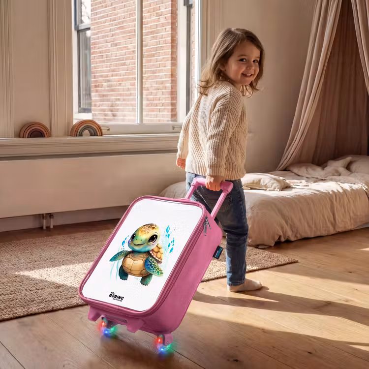 Children's suitcase - Pink - Turtle - Water colors - Animals — 2