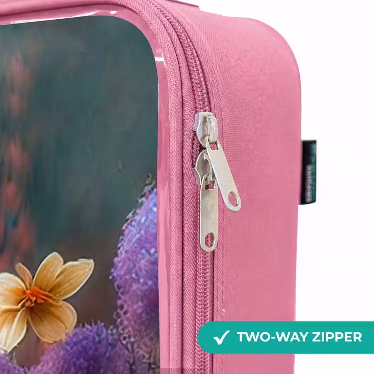 Children's suitcase - Pink - White puppy in a flower meadow — 4