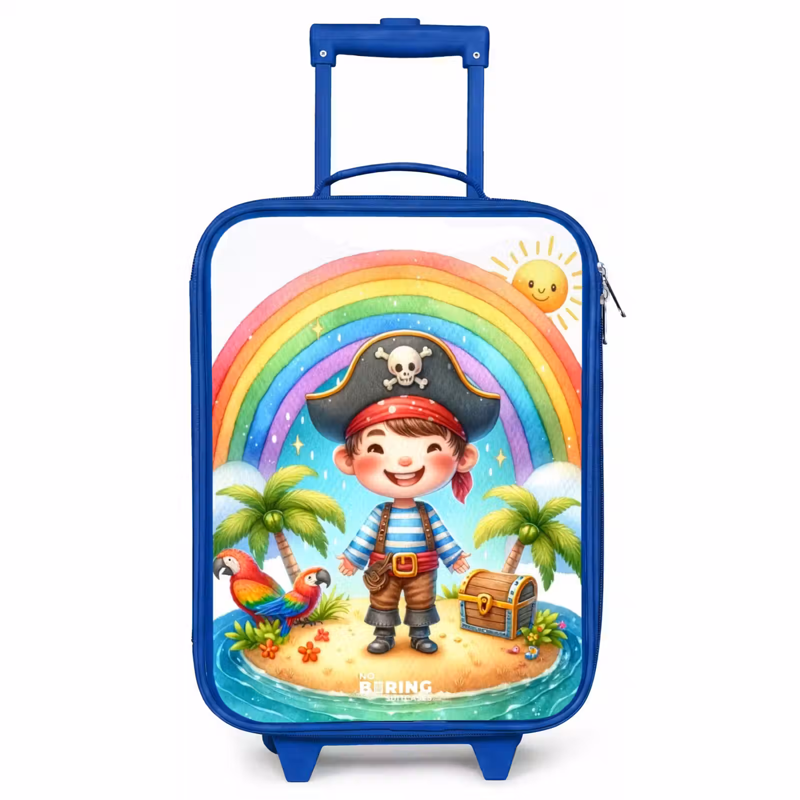 Children's suitcase - Blue - Pirate on an island with treasure — 1