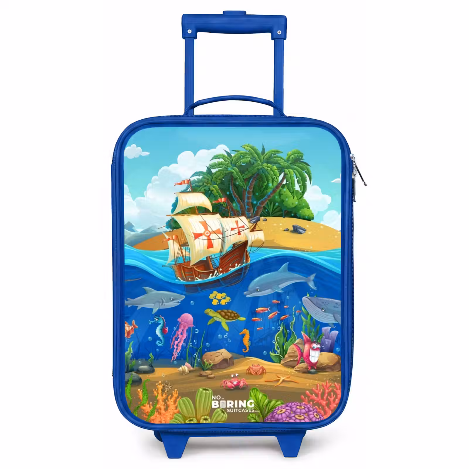 Children's suitcase - Blue - Sailing ship on the ocean — 1