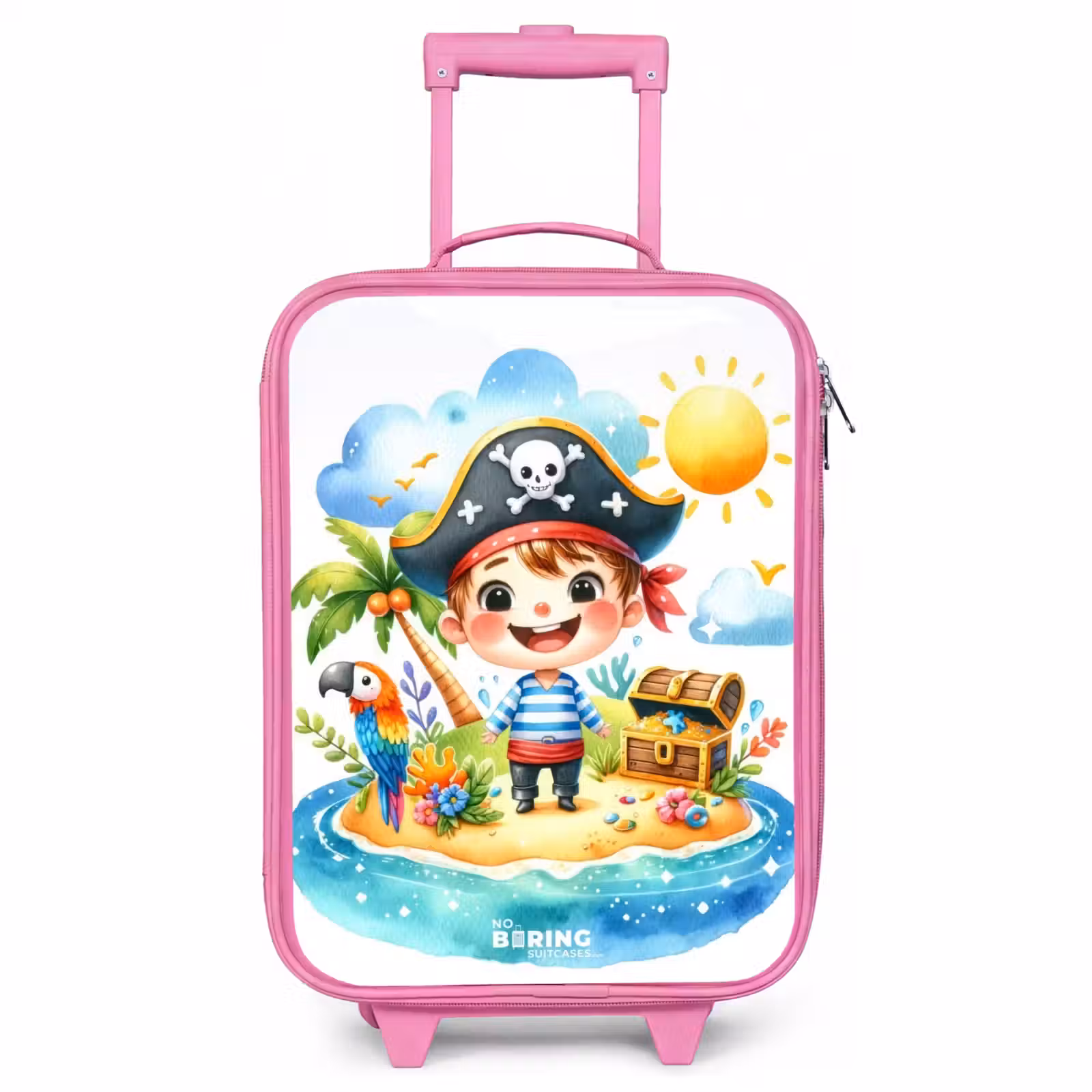 Children's suitcase - Pink - Pirate on an island — 1