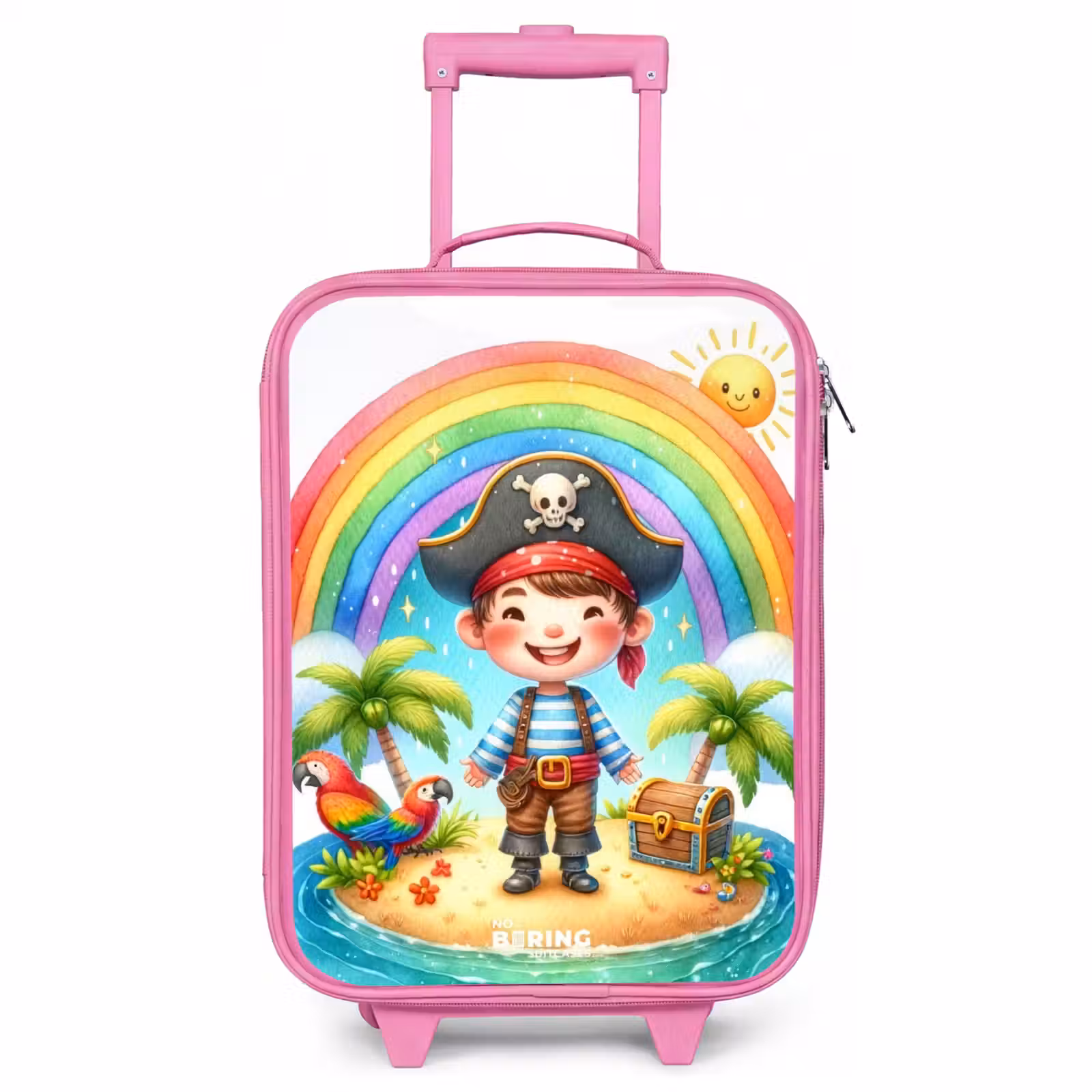 Children's suitcase - Pink - Pirate on an island with treasure — 1