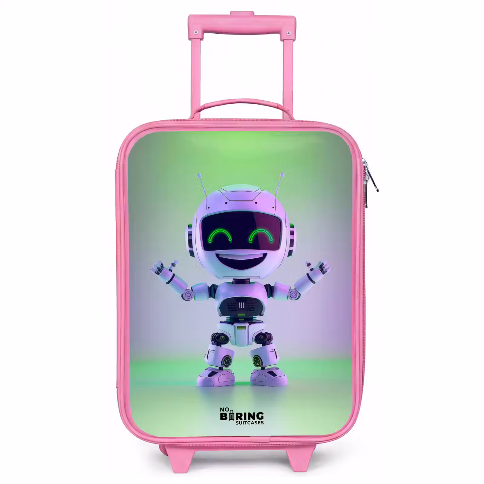 Children's suitcase - Pink - Robot with purple and green light — 1