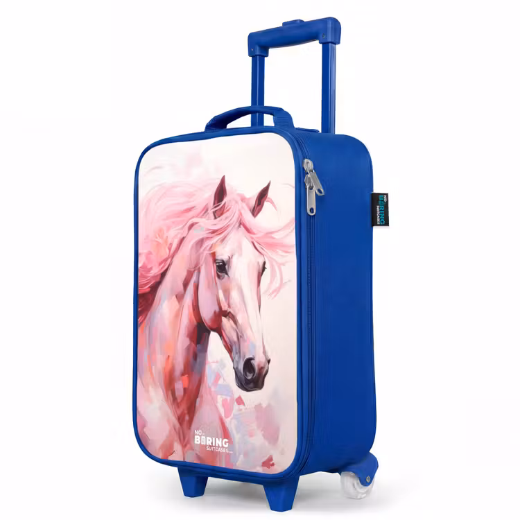 Children's suitcase - Blue - Horse in pink pastel colors — 5