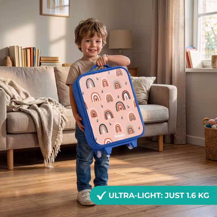 Children's suitcase - Blue - Pink rainbows pattern — 3