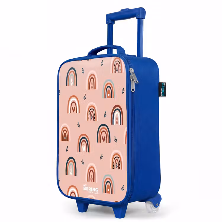 Children's suitcase - Blue - Pink rainbows pattern — 5