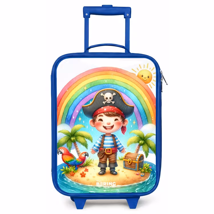 Children's suitcase - Blue - Pirate on an island with treasure — 1