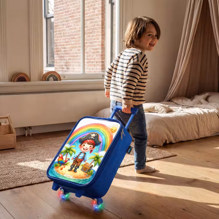 Children's suitcase - Blue - Pirate on an island with treasure — 2