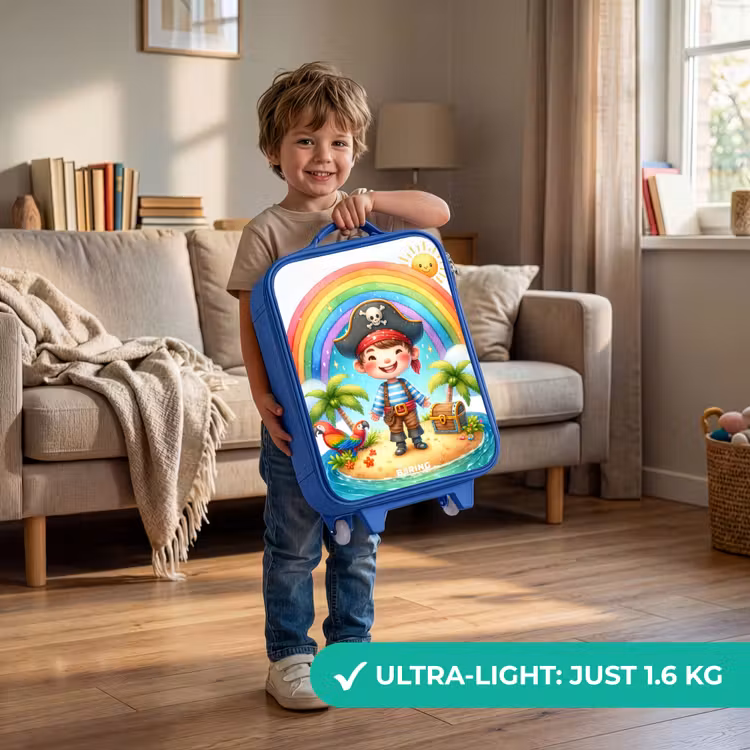 Children's suitcase - Blue - Pirate on an island with treasure — 3