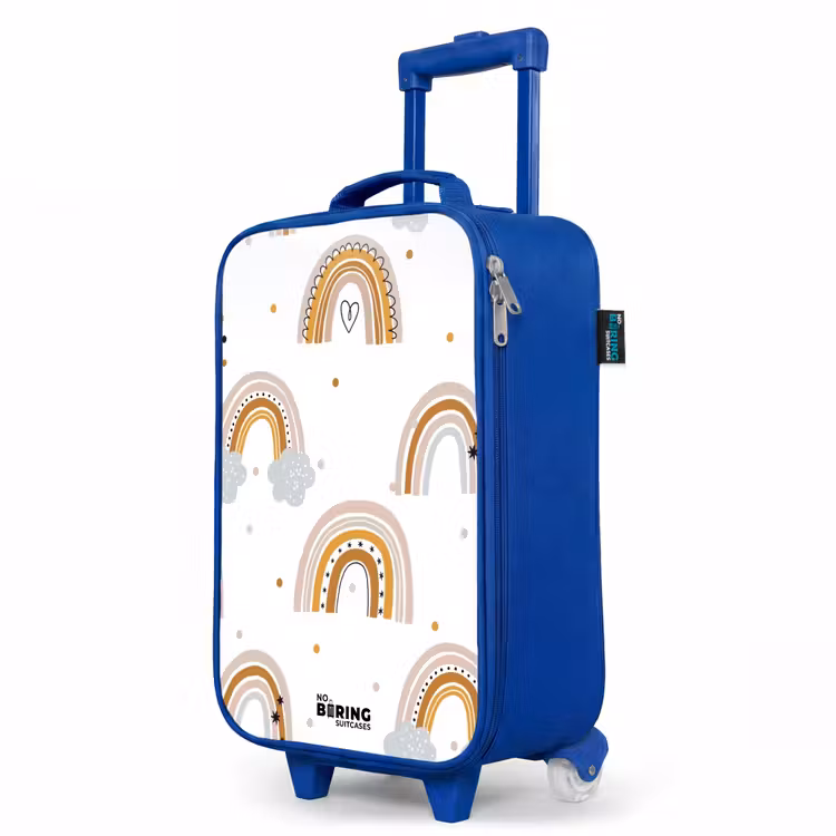 Children's suitcase - Blue - Rainbows pattern in soft colors — 5